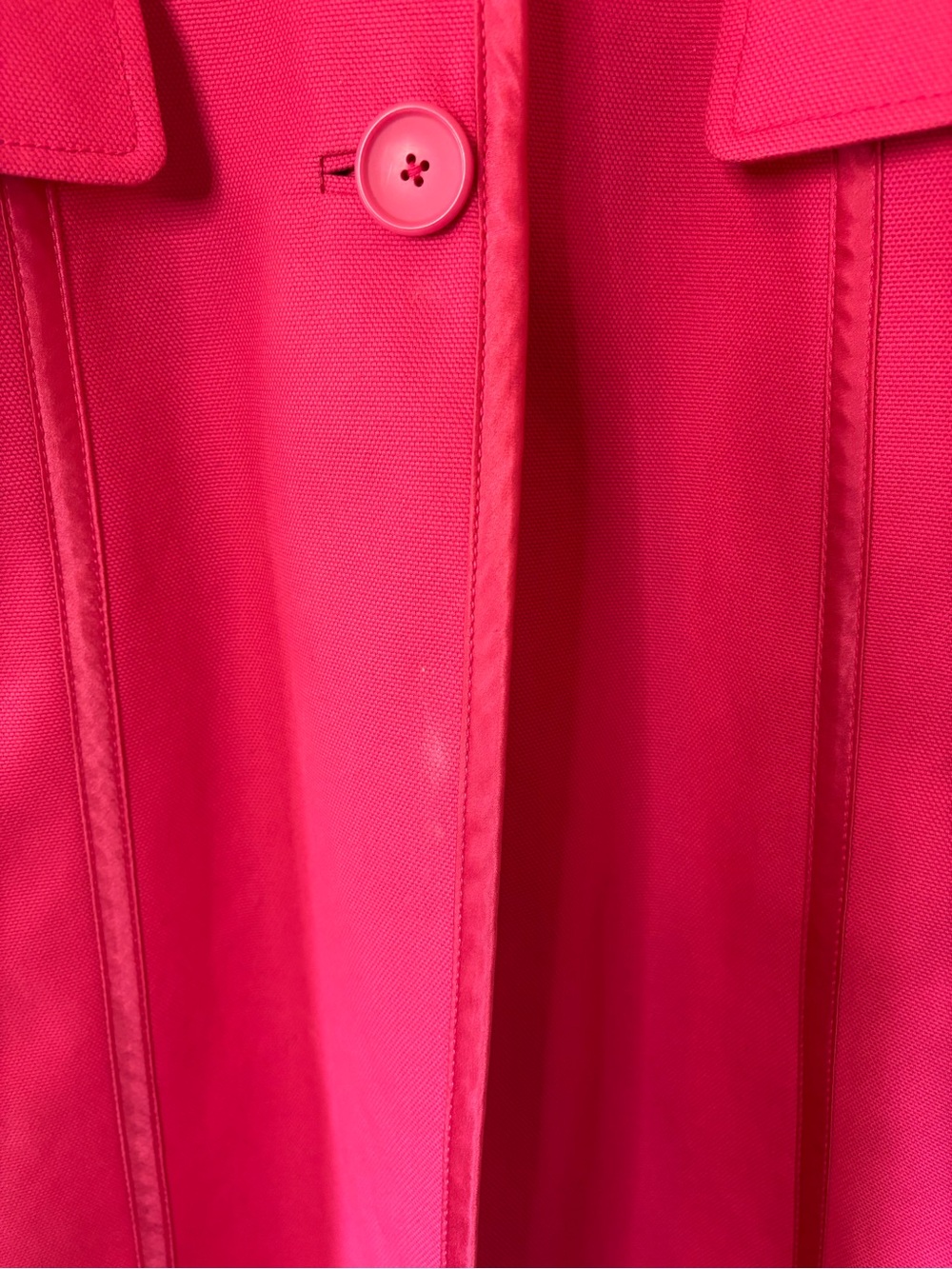 VTG Banana Republic Hot Pink Long Trench Coat, 2000s, Button Down, Cotton, XS - Picture 4 of 15